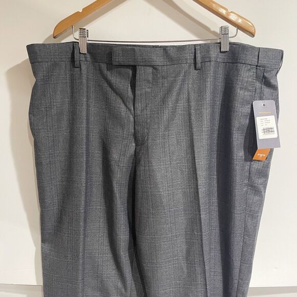 Johnny Bigg Trousers Style #J201DB200 Charcoal Size 42L Glen Plaid - Picture 4 of 8